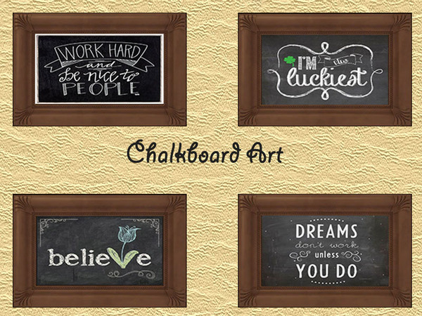  The Sims Resource: Chalkboard Art by Rosannep