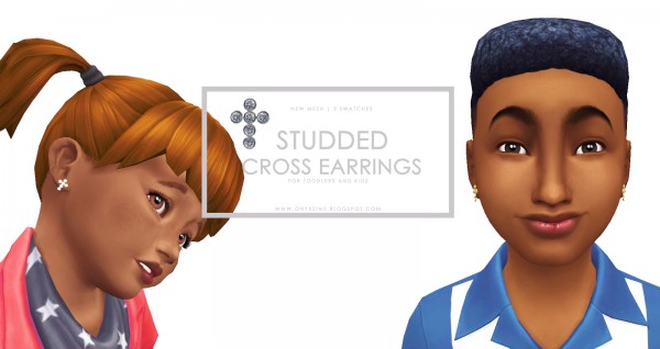 Onyx Sims: Diamond Studded Cross Earrings