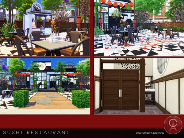  The Sims Resource: Sushi Restaurant by Pralinesims