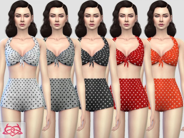  The Sims Resource: Pin up Swimwear 2 recolor by Colores Urbanos