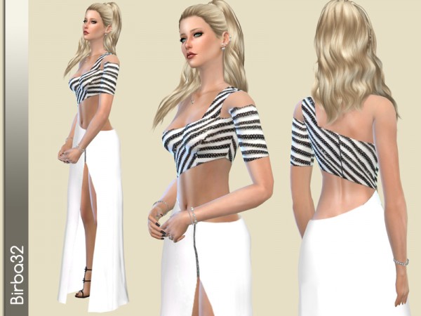  The Sims Resource: Optical dress by Birba32