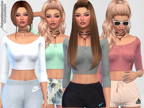  The Sims Resource: Cute Sporty Everyday Tops by Pinkzombiecupcakes