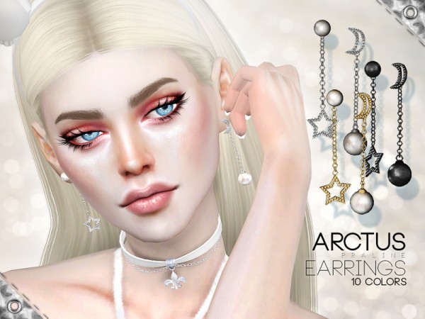 The Sims Resource: Arctus Earrings by Pralinesims