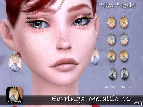  Simsworkshop: Taty Earrings Metallic 02