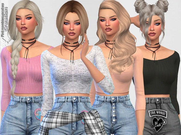  The Sims Resource: Cute Sporty Everyday Tops by Pinkzombiecupcakes