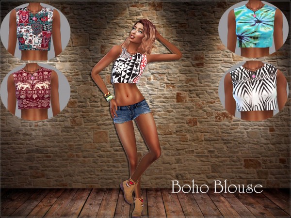  The Sims Resource: Boho Blouse by Teenageeaglerunner