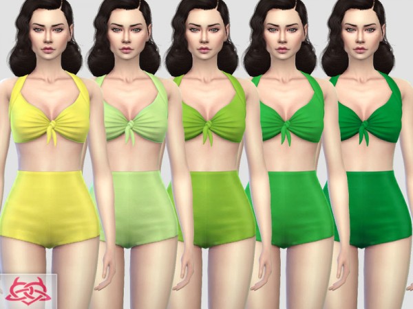  The Sims Resource: Pin up Swimwear 1 recolor by Colores Urbanos