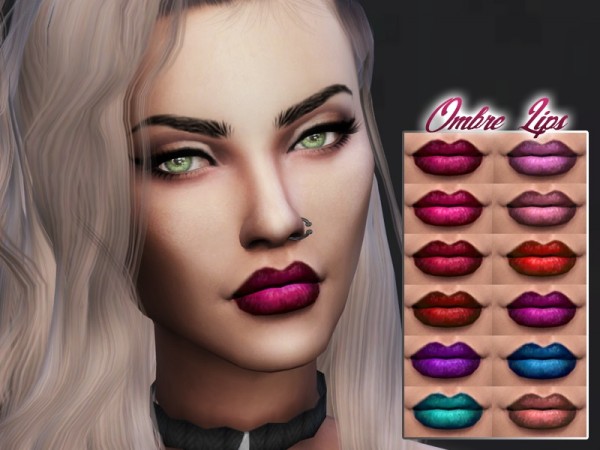  The Sims Resource: Ombre Lipstick by Kitty.Meow