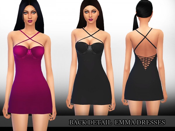  The Sims Resource: Back Detail Emma Dress by Saliwa