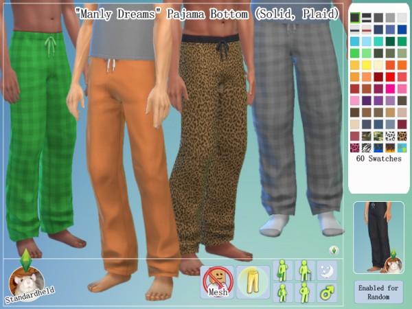  Simsworkshop: Manly Dreams sleepwear pack 1.2 by Standardheld