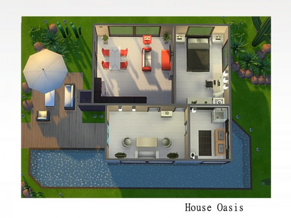  The Sims Resource: House Oasis   No CC by yvonnee