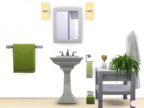  The Sims Resource: Modern Boxed Lighting Set by DOT