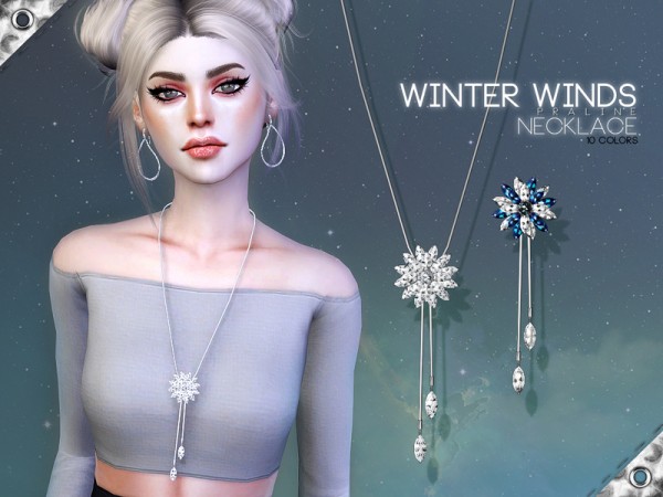  The Sims Resource: Winter Winds Necklace by Pralinesims