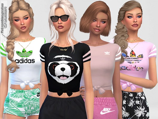  The Sims Resource: Sporty Tees Collection 05 by Pinkzombiecupcakes