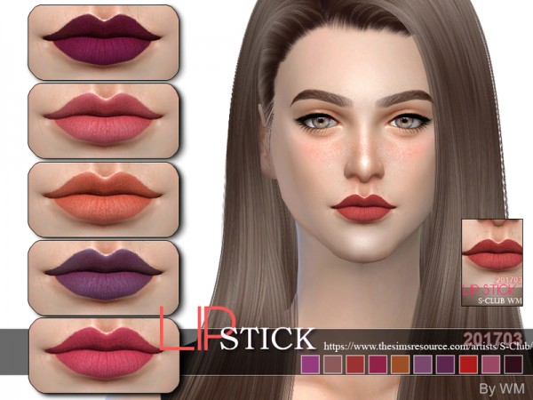  The Sims Resource: Lipstick 201703 by S Club