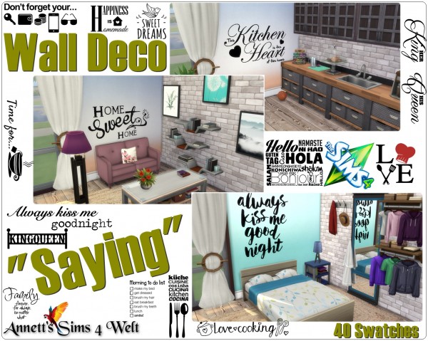  Annett`s Sims 4 Welt: Wall Deco Saying