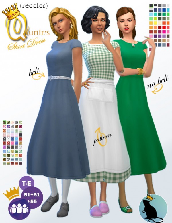  Simsworkshop: Qnies Shirt Dress by Standardheld