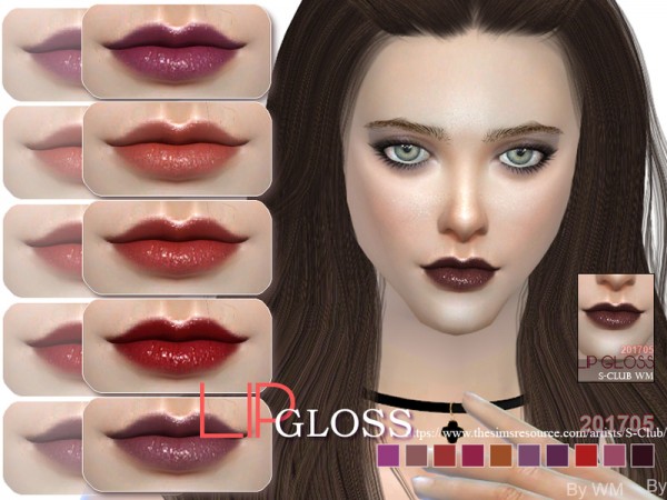  The Sims Resource: Lipgloss 201705 by S Club