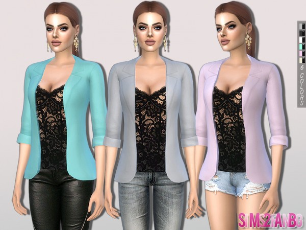  The Sims Resource: 331   Lace Top With Jacket by sims2fanbg