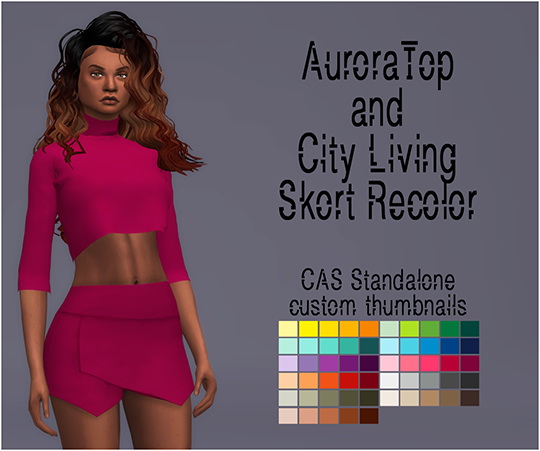  Simsworkshop: Aurora Top and Skirt Recolored by Sympxls