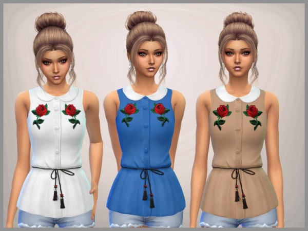  The Sims Resource: Rose Tops by SweetDreamsZzzzz