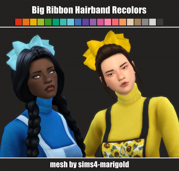  Simsworkshop: Big Ribbon Hair Band Recolors v2 by maimouth