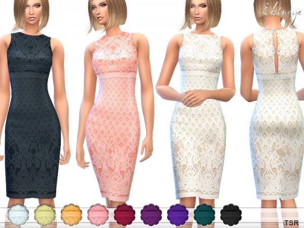  The Sims Resource: Lace Overlay Dress by ekinege