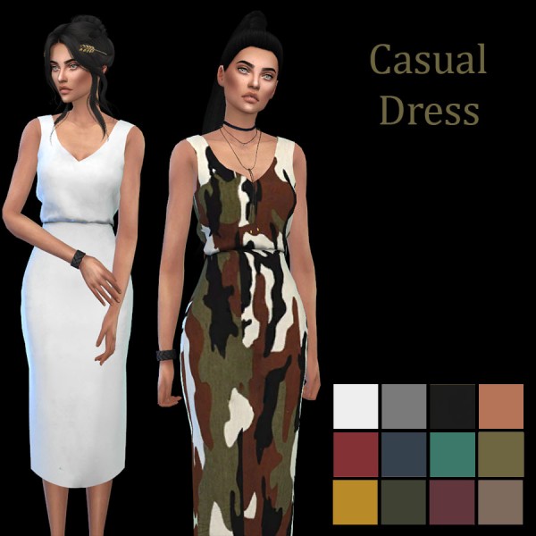  Leo 4 Sims: Marigold`s Casual dress recolor