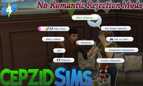  Simsworkshop: No Romantic Rejection mod by cepzid