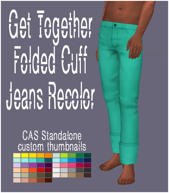  Simsworkshop: Folded Cuff Jeans Recolored by Sympxls