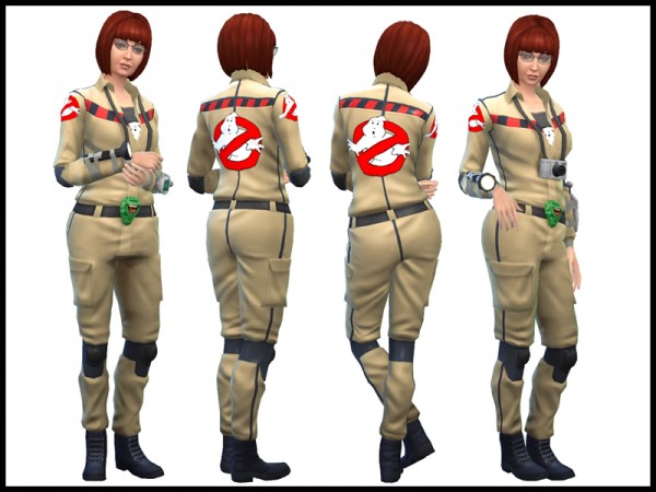  Mod The Sims: Ghostbuster Outfit female version by Witchbadger