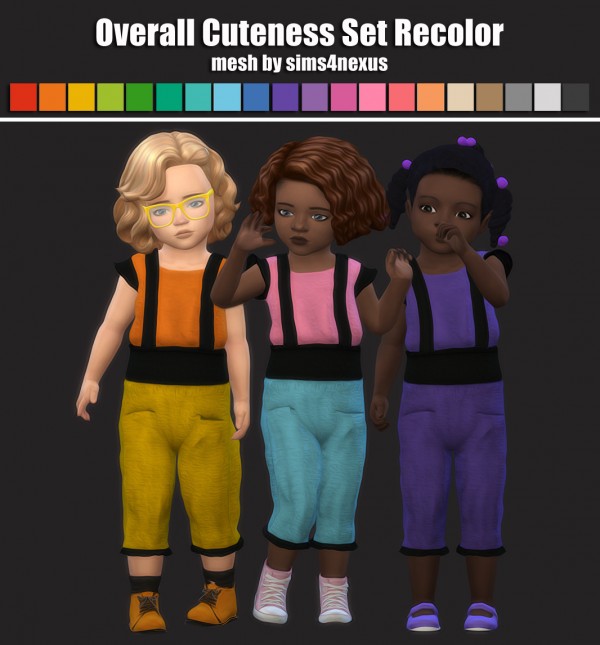 Simsworkshop: Overall Cuteness Set Recolor For Toddlers by maimouth