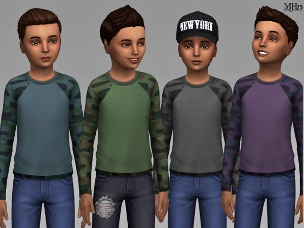 The Sims Resource: Boys Camouflage Tops by Margeh-75 • Sims 4 Downloads
