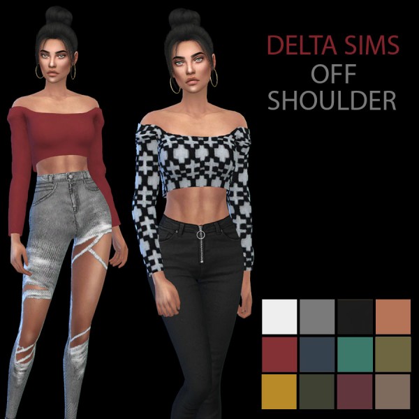  Leo 4 Sims: Delta Sims Off Shoulder top recolor