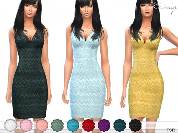  The Sims Resource: Zig Zag Pattern Dress by ekinege