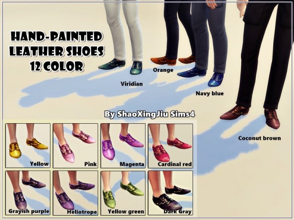  The Sims Resource: Leather Shoes   12 Colors by jeisse197