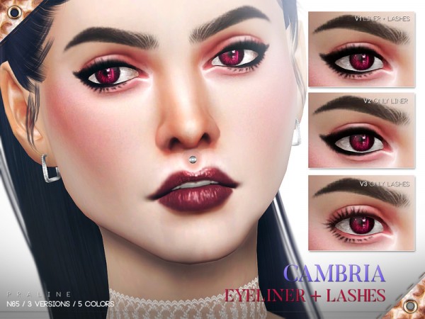  The Sims Resource: Cambria Eyeliner N65 by Pralinesims