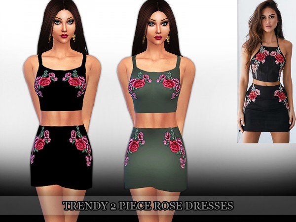  The Sims Resource: Trendy Two Piece Rose Dresses by Saliwa