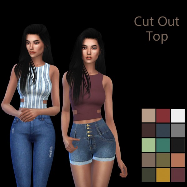 Leo 4 Sims: Cut Out Top recolor • Sims 4 Downloads