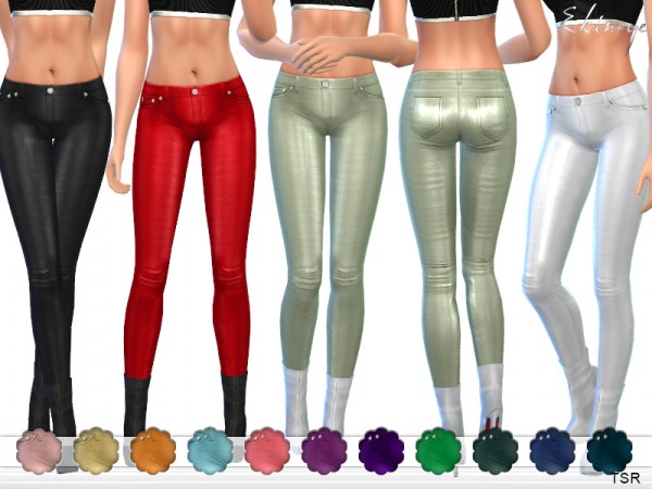  The Sims Resource: Leather Skinny Pants by ekinege