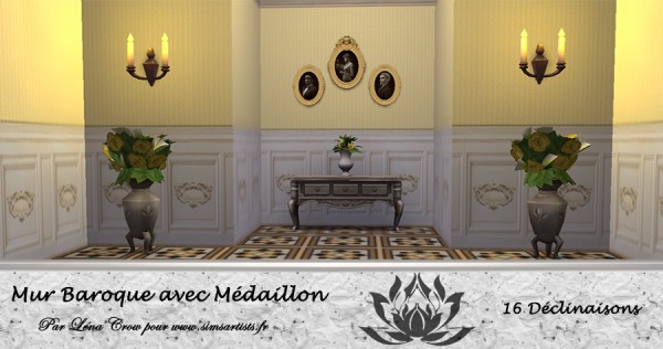  Sims Artists: Baroque wall with medallion