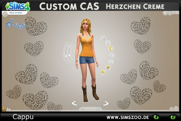  Blackys Sims 4 Zoo: Custom CAS heart cream by cappu