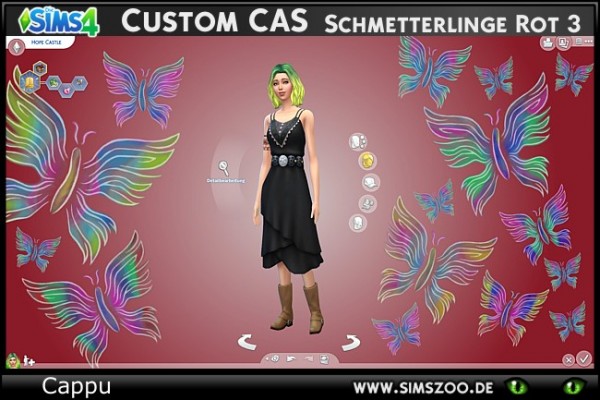  Blackys Sims 4 Zoo: Custom CAS butterflies by Cappu