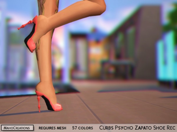  The Sims Resource: Curbs Psycho Zapato Shoes Recolored by MahoCreations