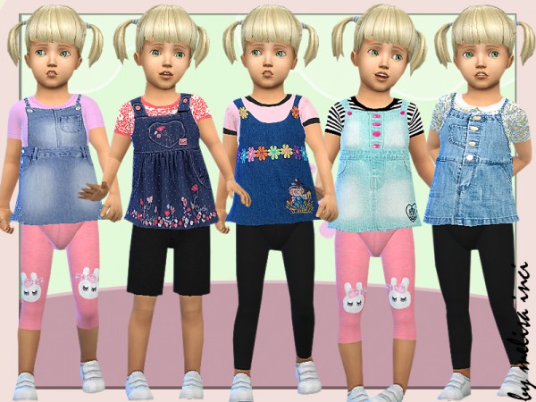  The Sims Resource: Toddler Denim Pinafore Dress by melisa inci