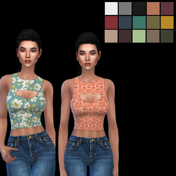 Leo 4 Sims: Itsleeloo`s Cutout top 3 recolored • Sims 4 Downloads