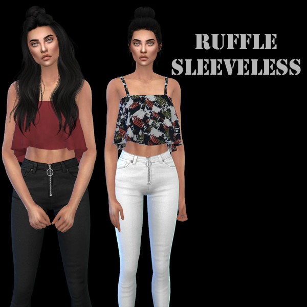 Leo 4 Sims: Marigold`s sleeveless top recolor • Sims 4 Downloads