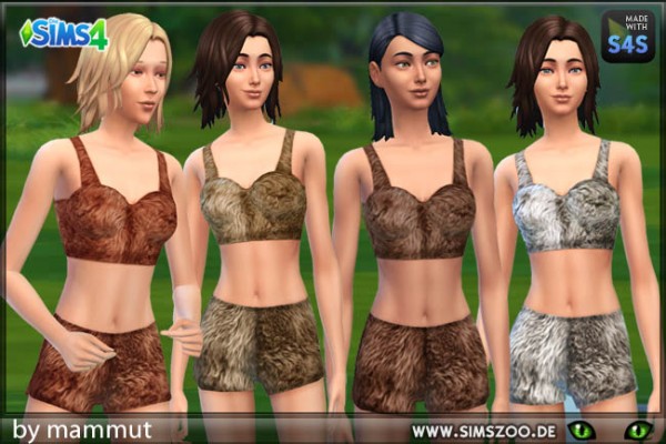  Blackys Sims 4 Zoo: Top and Shorts Fur by  mammut