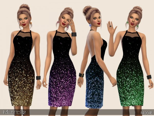  The Sims Resource: Paillettes 2 dress by Paogae