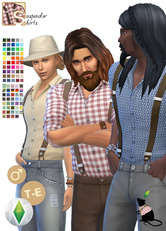 Simsworkshop: Suspender Shirts recolored by Standardheld